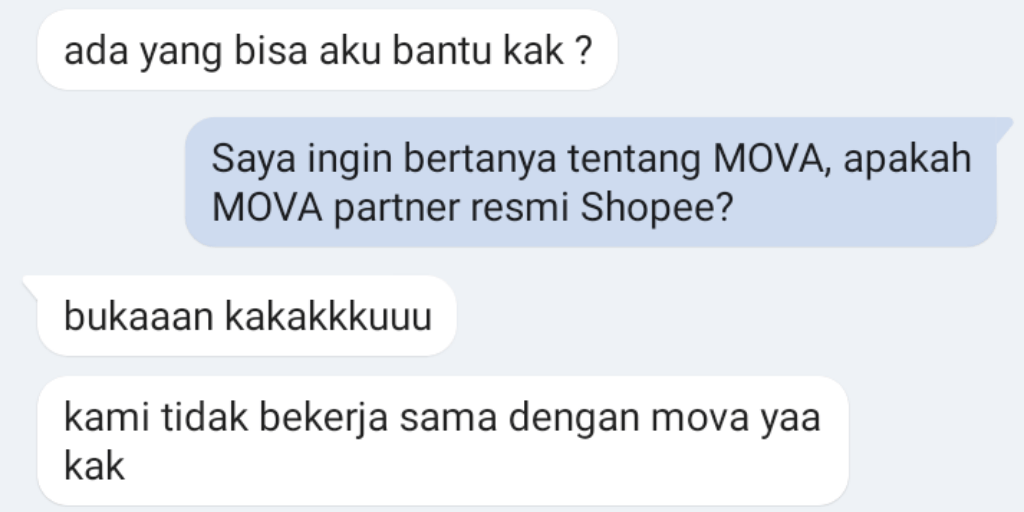 Shopee Tegaskan Tidak Ada Kerja Sama dengan MOVA