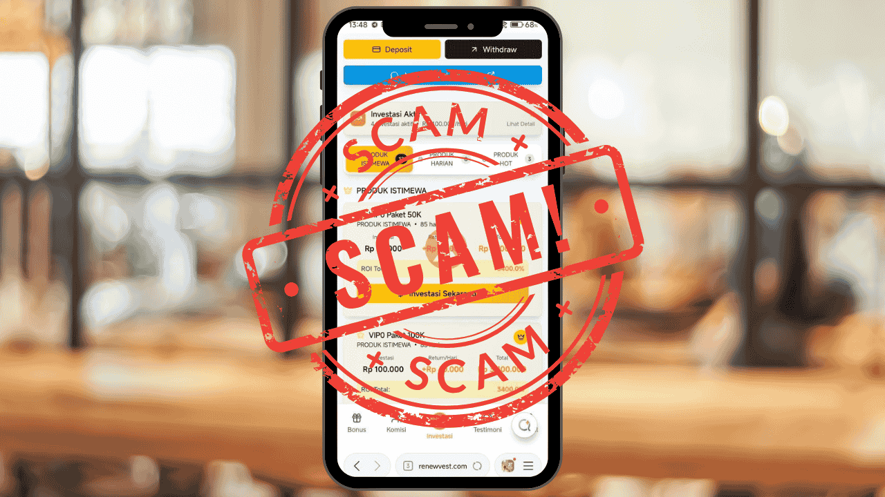 RenewVest Terbukti Scam, Update Terbaru: Situs Resminya Tiba-tiba Tidak Bisa Diakses